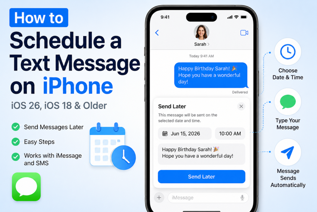 How to Schedule a Text Message on iPhone (iOS 26 Guide)