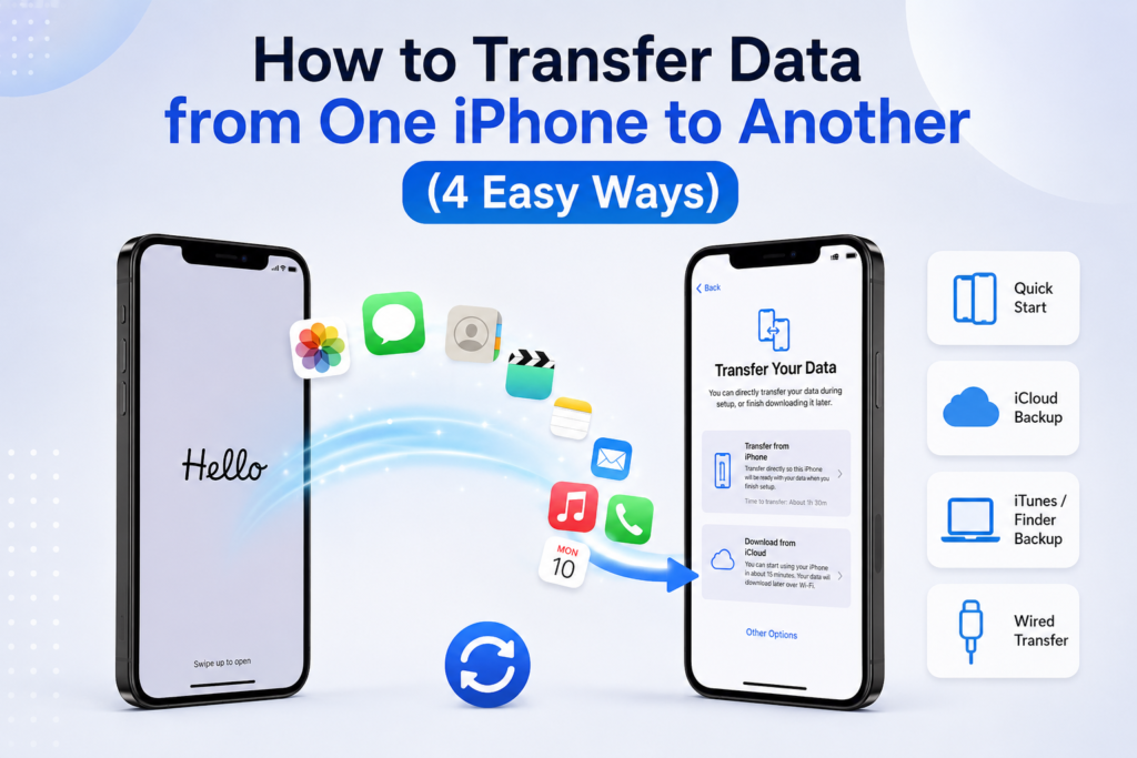 How to Transfer Data from One iPhone to Another (4 Easy Ways)