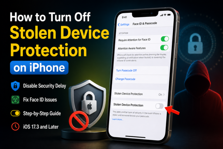 how to turn off stolen device protection on iPhone